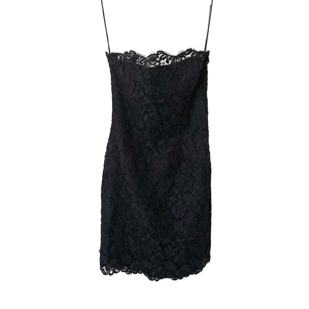 LILLIE RUBIN Vintage Lace Sleeveless Mini Dress Black‎ Sz 4
